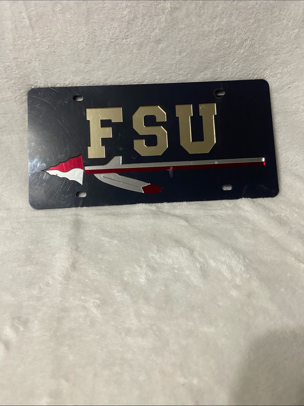 Florida State University (FSU)Seminoles Mirrored Laser-Cut Acrylic License Plate